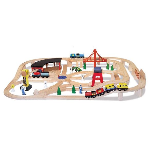 Melissa &amp; Doug Wooden Railway Set