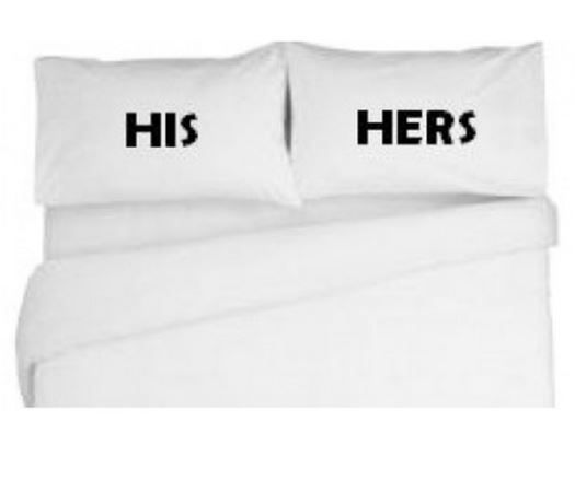 His/Hers Personalised 100% Cotton Pillow Cases