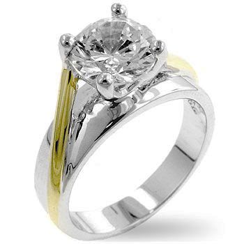 Miss Jewels - Tutone Solitaire Engagement Ring