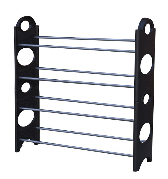 4 Tier Shoe Rack - Black