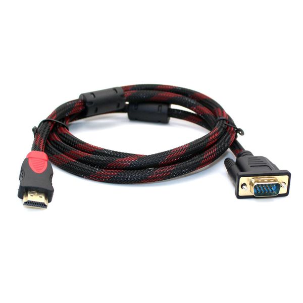 1.5 Meter Gold HDMI to VGA converter adapter cable for HDTV,