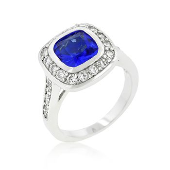 Miss Jewels 2ct Simulated Sapphire Diamond Engagement  