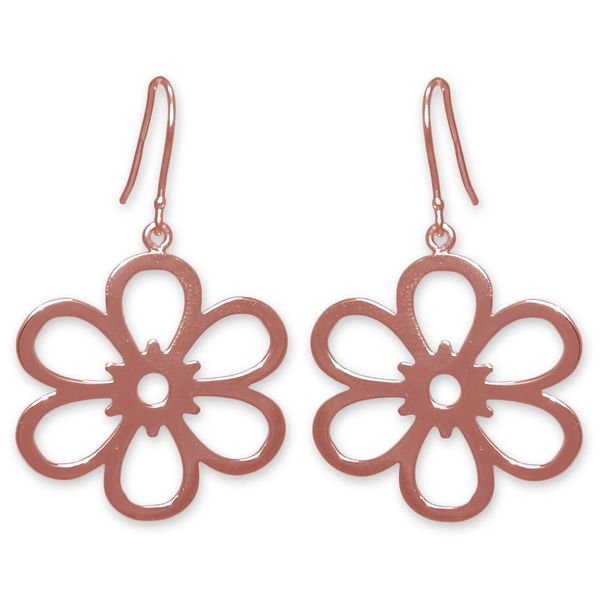 The Jeweller's Florist Open Daisy Earrings - Rose Gold