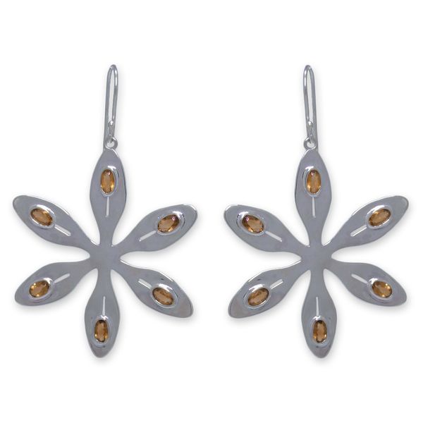 The Jeweller's Florist Agapanthus Earrings - Orange Citrine - Sterling Silver