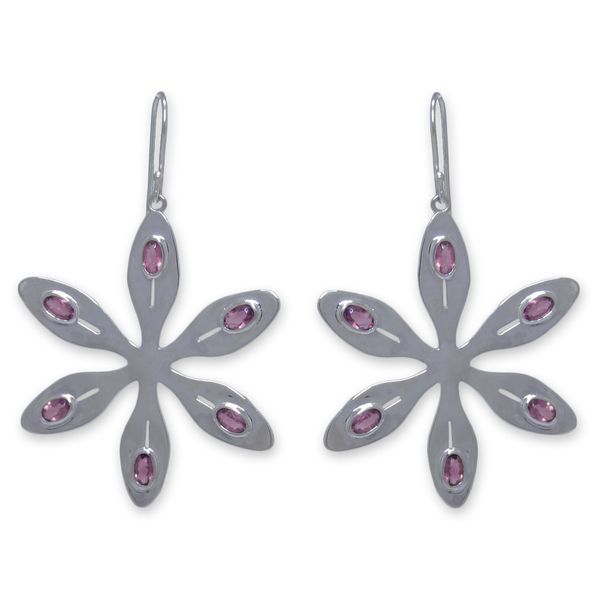 The Jeweller's Florist Agapanthus Earrings - Rose Quartz - Sterling Silver