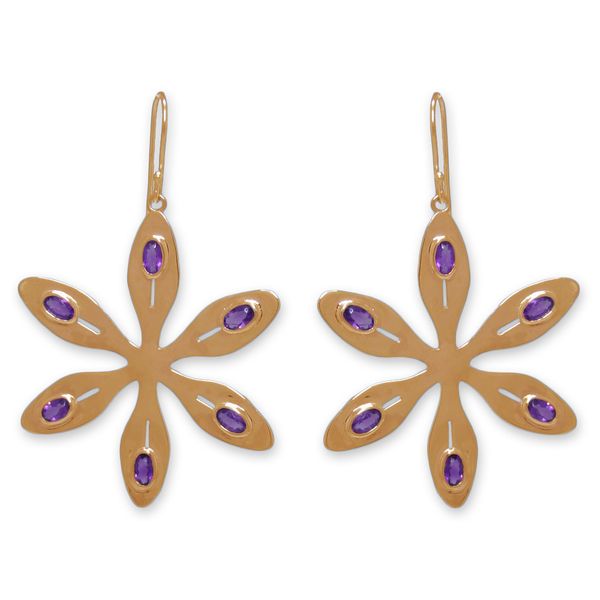 The Jeweller's Florist Agapanthus Earrings - Purple Amethyst - Yellow Gold