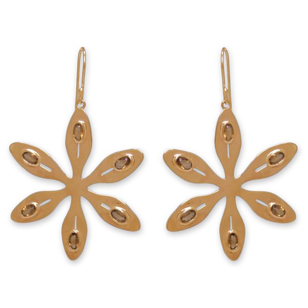 The Jeweller's Florist Agapanthus Earrings - Orange Citrine - Yellow Gold