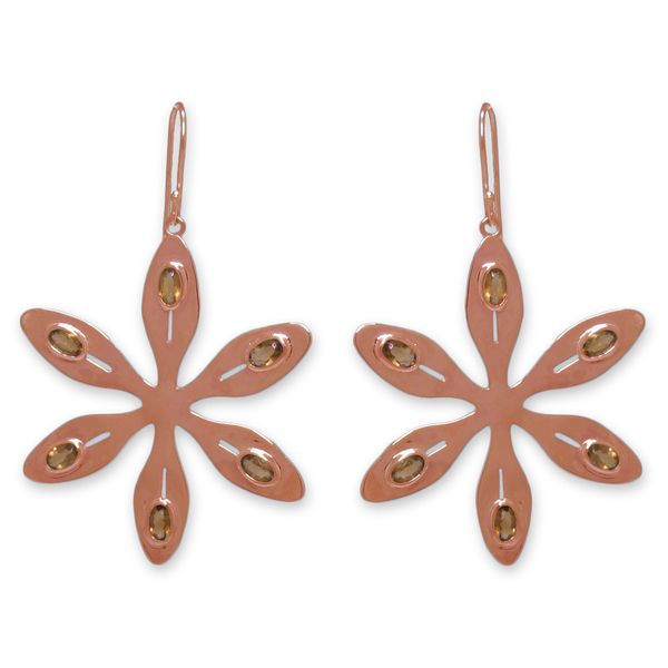 The Jeweller's Florist Agapanthus Earrings - Orange Citrine - Rose Gold