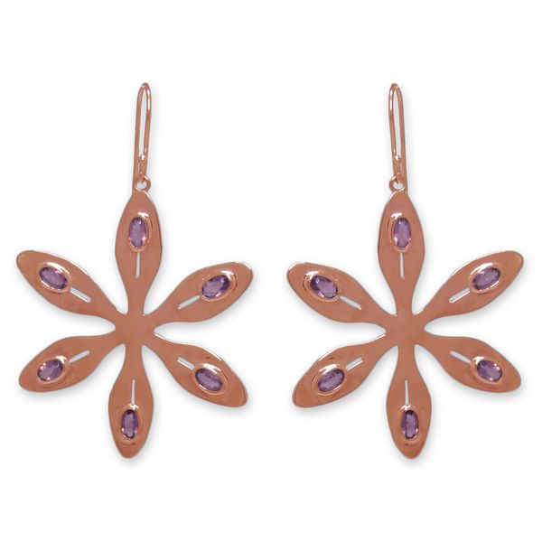 The Jeweller's Florist Agapanthus Earrings - Rose Quartz - Rose Gold