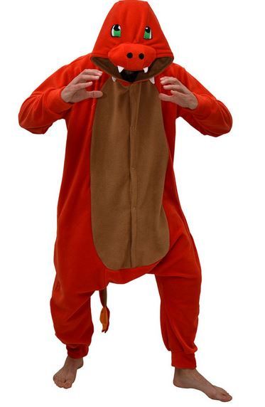 aFreaka - Adults Charmander Inspired Onesie in Orange &amp; Beige