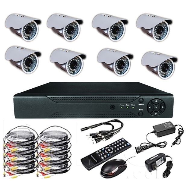 8 Channel Real Time H.264 CCTV Kit - Waterproof