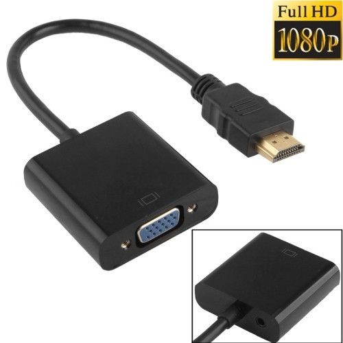 Full HD 1080P HDMI To VGA + Audio Output Cable For Computer, DVD &amp; Laptop Etc.