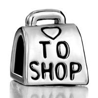 Pugster Silver Love To Shop Bag Handbag Heart Charm (Parallel Import)