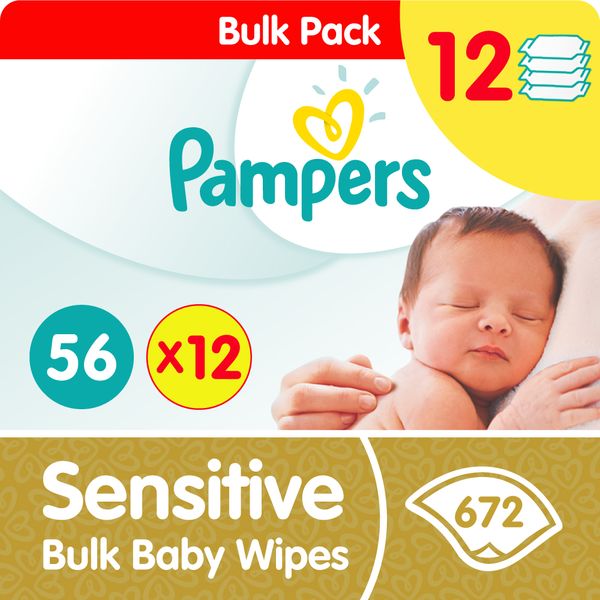 Pampers Sensitive Bulk Wipes - 12 x 56 - 672 Wipes - Bulk Pack