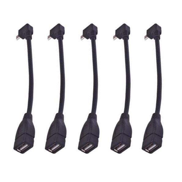 CableKiosk Micro USB OTG Cable Right Angle (5 Pack)