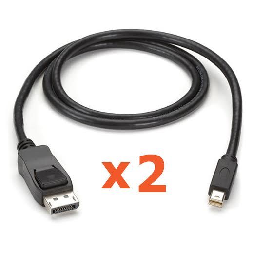 CableKiosk 1.8m Mini DisplayPort to DisplayPort Cable (2 Pack)