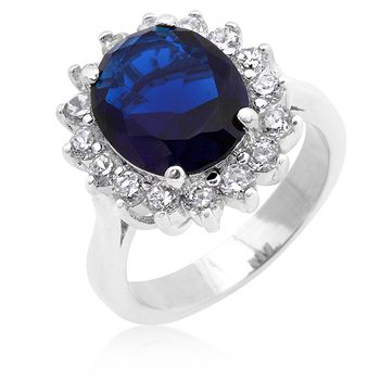 Miss Jewels 5.48ct Simulated Sapphire and Diamond Royal Engagement Ring