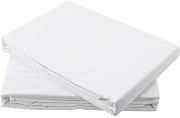 Horrockses - Rich Cotton Percale Fitted Sheet 200TC - White - (Size: Three Quarter)