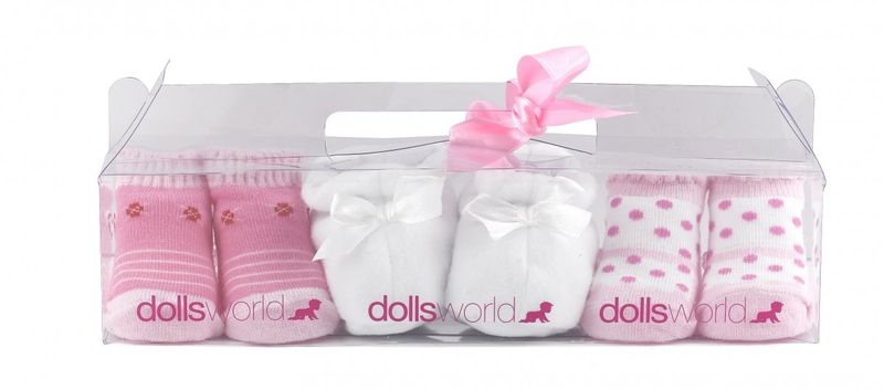 Dolls world Baby Socks For Doll - 3 pairs