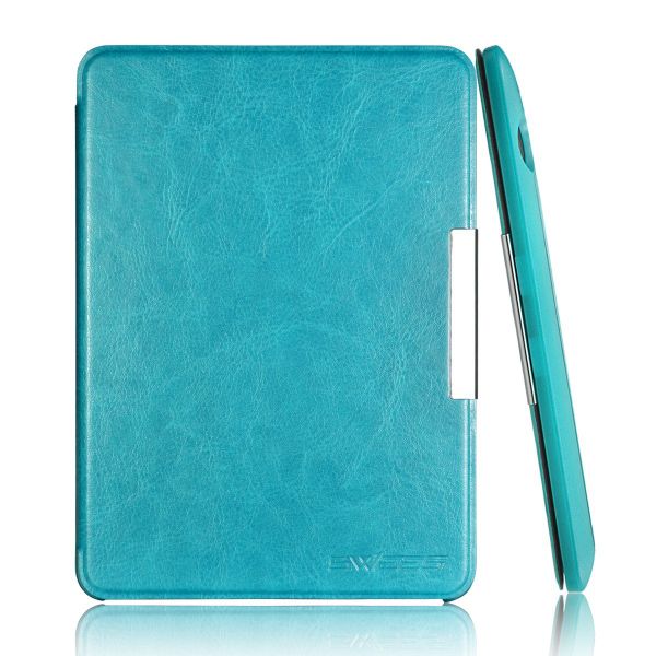 Magnetic Case &amp; Cover for Amazon Kindle Voyage 6" Including 2 HD Clear Screen Protectors - Turquoise Blue