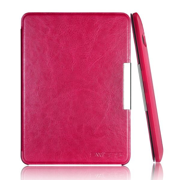 Magnetic Case &amp; Cover for Amazon Kindle Voyage 6" Including 2 HD Clear Screen Protectors - Red