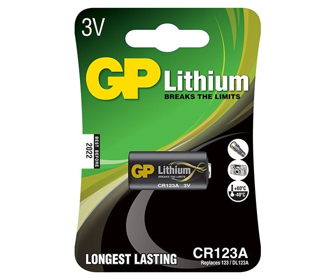 GP CR123A Photo Lithium Battery - 3V