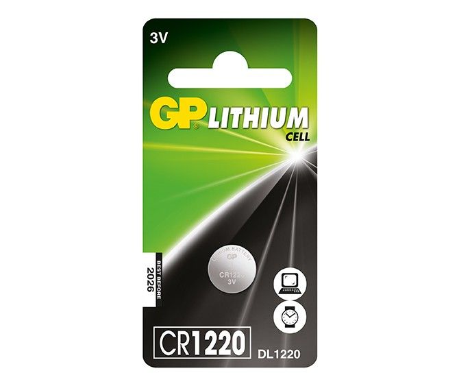 GP Batteries 3V CR1220 Lithium Coin BatteryGP Batteries 3V CR1220 Lithium Coin Battery Single Card