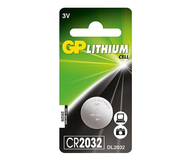 GP Batteries 3V CR2032 Lithium Coin Battery Single Card