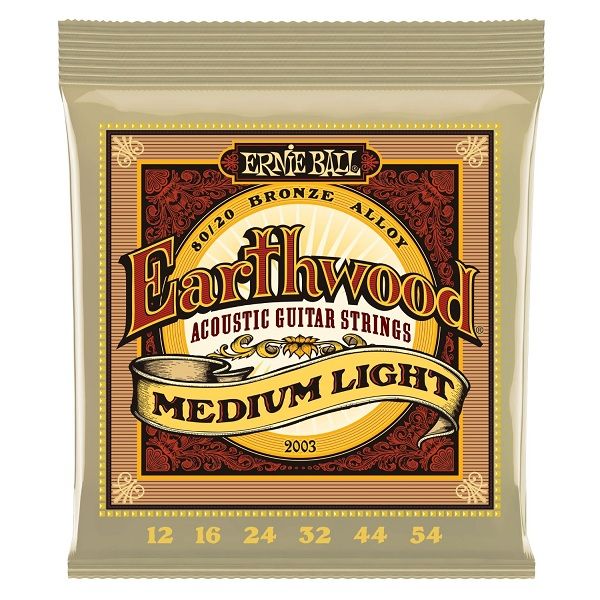 Ernie Ball Acoustic Medium Light Gauge Earthwood Guitar Strings 3 Pack