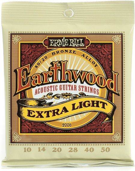 Ernie Ball Acoustic Extra Light Gauge Earthwood Guitar Strings 3 Pack