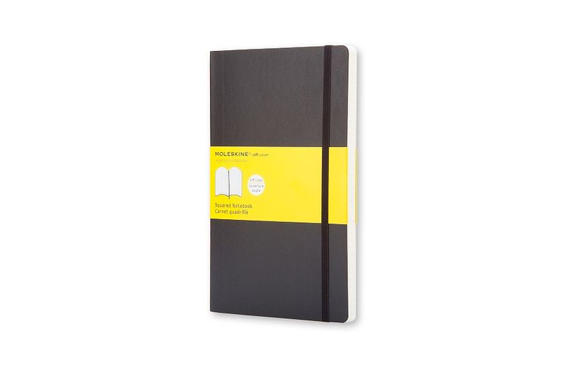 Moleskine Soft Black Large Squared Notebook - 13 x 21cm