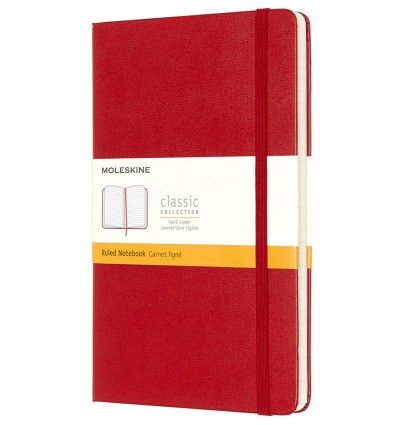Moleskine Classic Scarlet Red Large Ruled Notebook