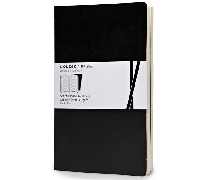 Moleskine Volant Black Large Ruled (Set of 2) 13 x 21cm