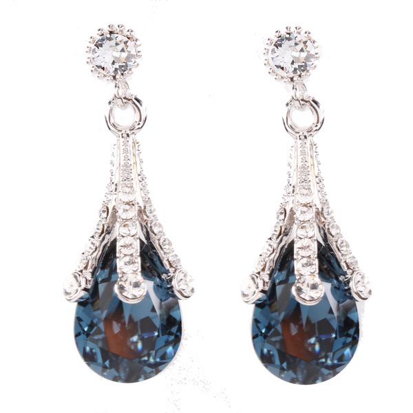 Civetta Spark Vintage Pear Earring -Made Swarovski Montana Crystal