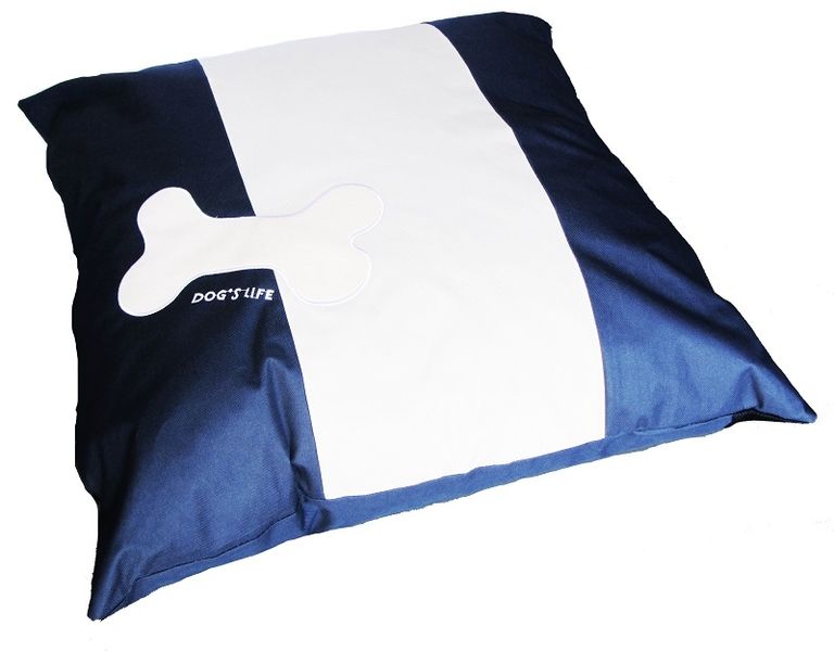 Dogs Life - Bone Square Dog Cushion - Blue