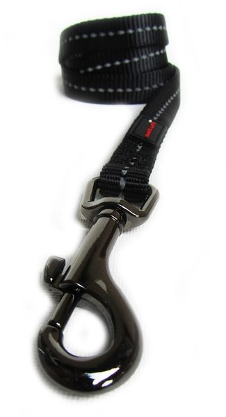 Dogs Life - Reflective Supersoft Webbing Leash - Black