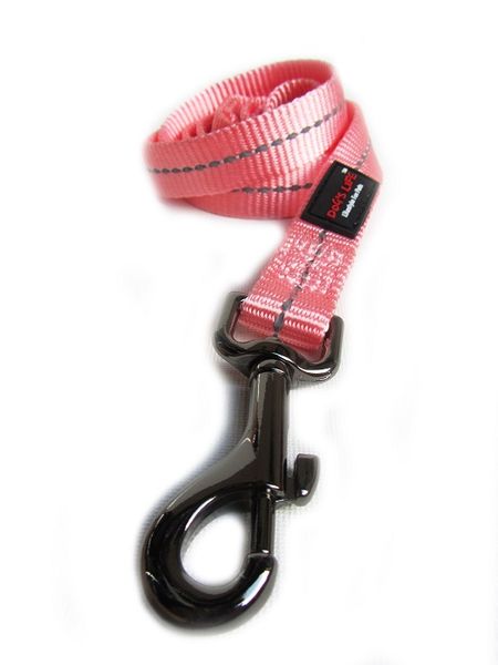 Dogs Life - Reflective Supersoft Webbing Leash - Pink