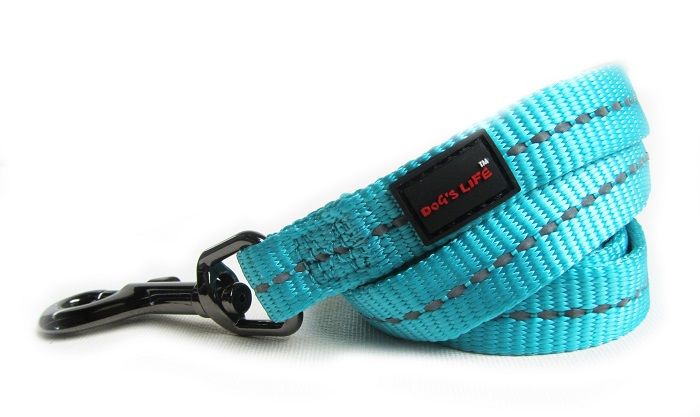 Dogs Life - Reflective Supersoft Webbing Leash - Turquoise - Large