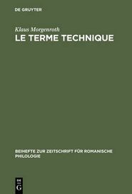 Le Terme Technique: Approches Th?oriques, ?tudes Statistiques Appliqu ...