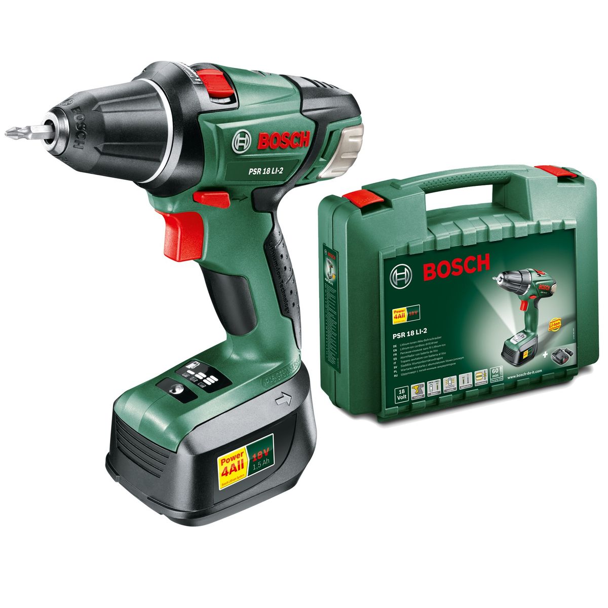 Bosch - DIY PSR 18 Li-2 Lithium-Ion Cordless Drill Driver | Buy Online ...