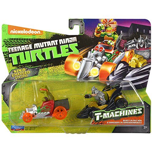 Teenage Mutant Ninja Turtles T-Machines Basic Vehicle 2pack -MIKEY IN HOT ROD &amp; SHREDDERSHREDDERMOBILE