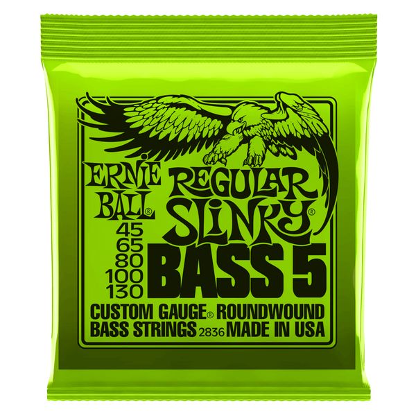 Ernie Ball 2836 Regular Slinky 5-String Nickel Wound Bass Set (45 - 130)