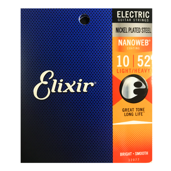 Elixir 12077 Nanoweb Light-Heavy Electric Guitar Strings (10-52)
