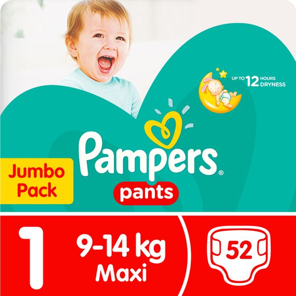 Pampers - Pants - Size 1 Jumbo Pack - 52 Nappies