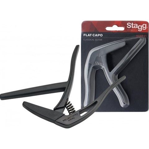 Stagg SCPXFLBLACK Flat Trigger Capo For Classical Guitar - Black