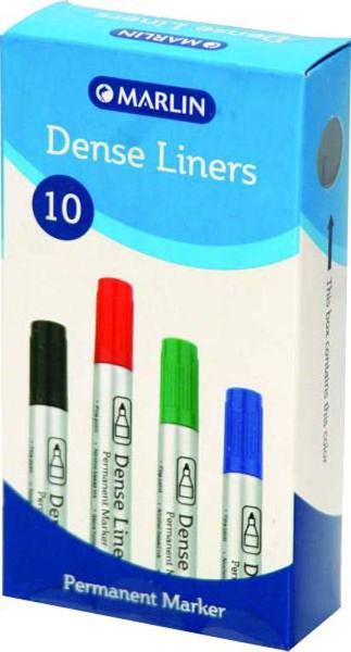 Marlin Dense Liners Permanent Markers Green 10's