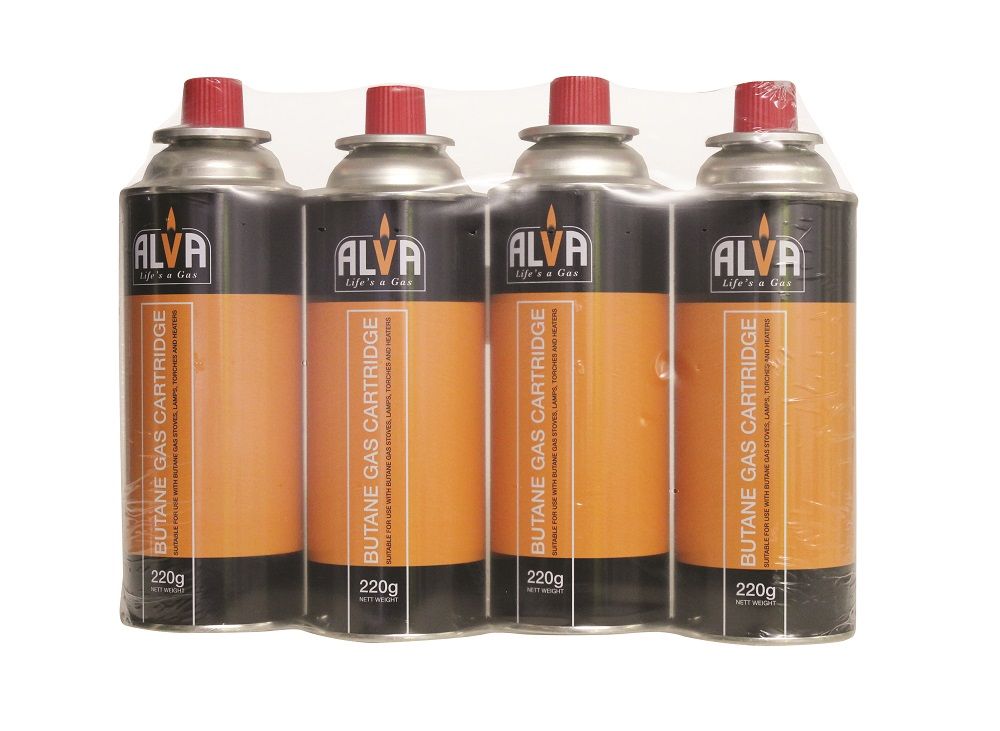 Alva 220g Butane Canister 4 Pack Black Shop Today. Get it