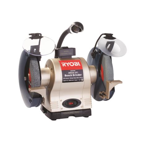 Ryobi Bench Grinder 375 Watt H D With Light And Wheel Dresser