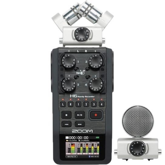 Zoom H6 Handy Recorder Portable Digital Recorder - Black