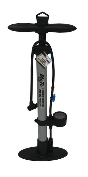 Moto Quip Premium Hand Pump with 150 Degree Gauge - Black